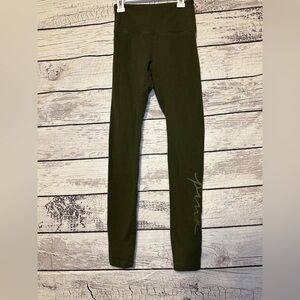 PINK Victoria’s Secret Olive Green High-Waisted Leggings | Size XS